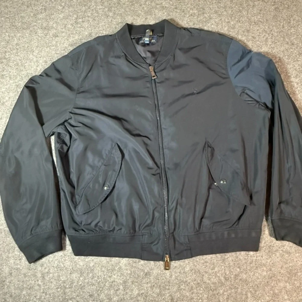 Polo Ralph‎ Lauren Men's Navy Bi Swing Bomber Jacket Lightweight Full Zip Sz XXL